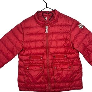 Moncler Kids Cherry Red Puffer Jacket